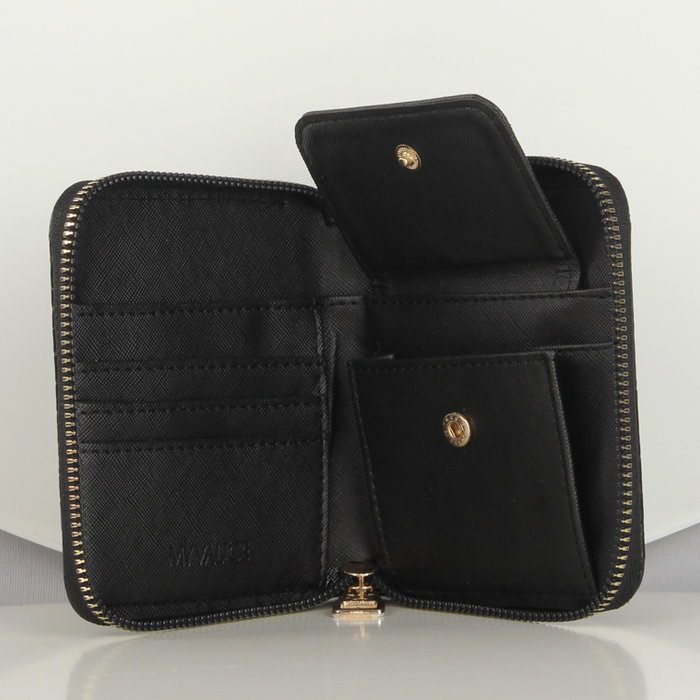 Zoozie Bags Billetera de Cuero Negro